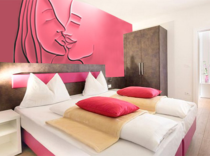 Wandbild Kuss für Hotelzimmer