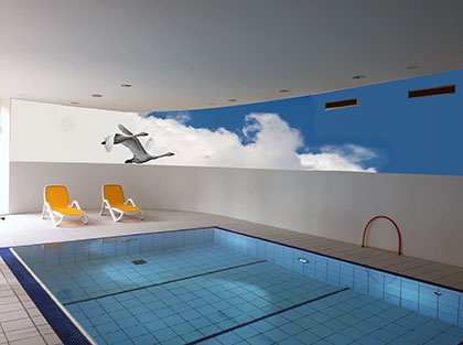 wandmalerei im Hallenbad